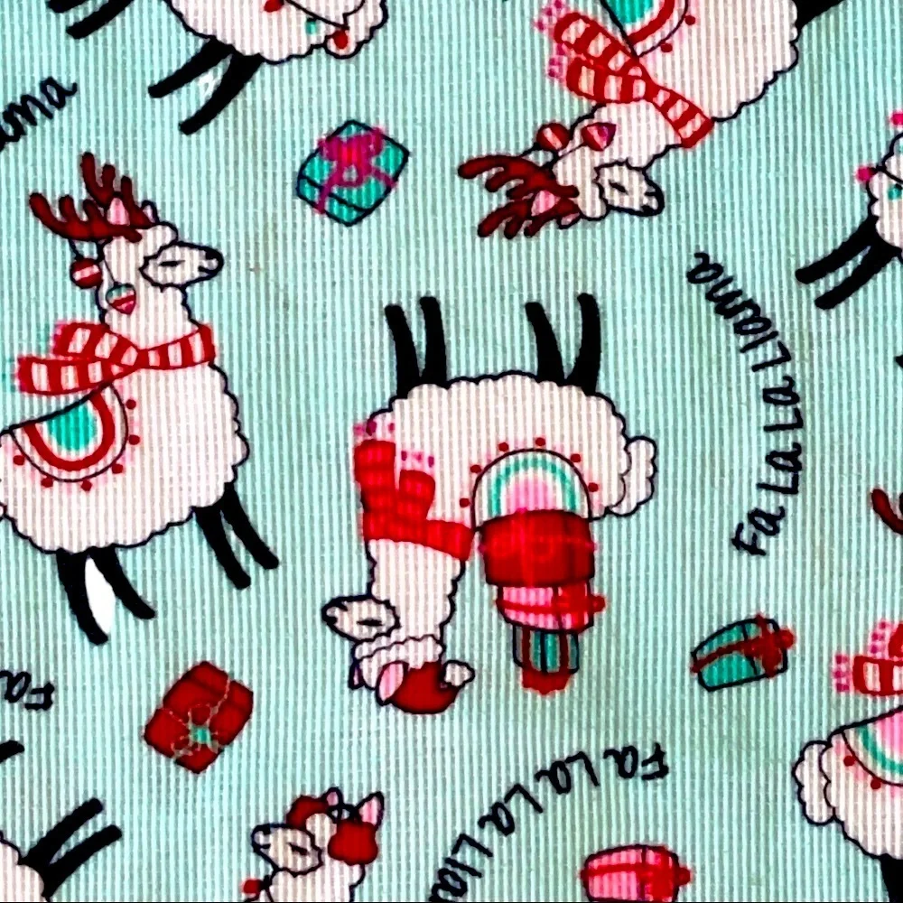 JUSTICE Christmas Llama Long Sleeve Waffle Knit Henley Top